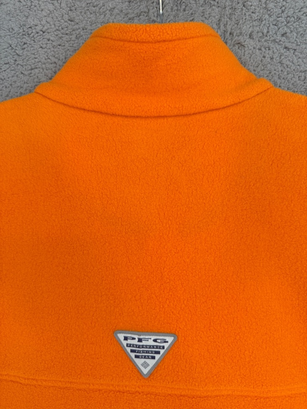 Columbia PFG Mens 2XL Orange Fleece  full zip Vest with Black Trim Fishing - Picture 9 of 9